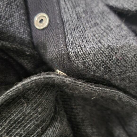 Noctex Henley Sweater Dress Grey Charcoal Wool Midi Hooded Pockets Side Slits XS - Picture 9 of 15